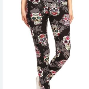 Leggings Depot Colorful Skull Print Leggings